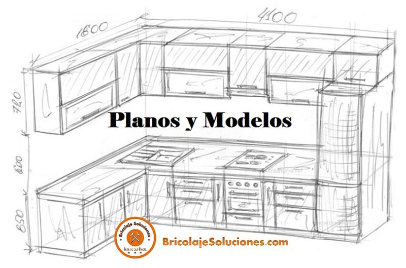 Cocinas empotradas de madera, planos y modelos